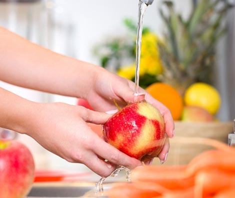 To purify fruits and vegetables use GoldenSoft Water